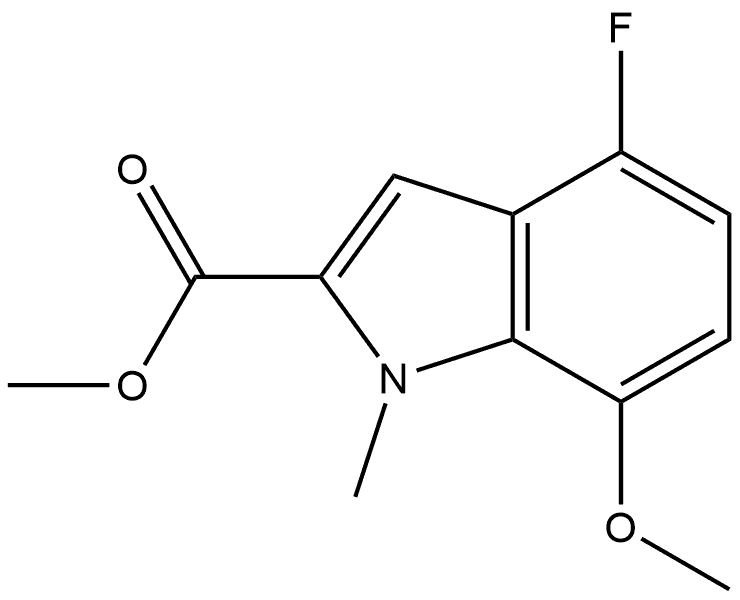 4-氟-7-甲氧基-1-甲基吲哚-2-甲酸甲酯, 2113186-98-2, 结构式