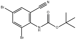 Tert-butyl (2,4-dibromo-6-cyanophenyl)carbamate Struktur