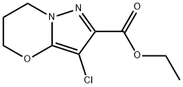5H-Pyrazolo[5,1-b][1,3]oxazine-2-carboxylic acid, 3-chloro-6,7-dihydro-, ethyl ester Struktur