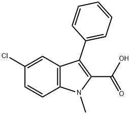 5-クロロ-1-メチル-3-フェニル-1H-インドール-2-カルボン酸 化学構造式