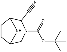 3,8-Diazabicyclo[3.2.1]octane-3-carboxylic acid, 2-cyano-, 1,1-dimethylethyl ester 结构式