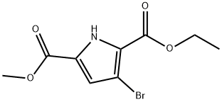 1H-Pyrrole-2,5-dicarboxylic acid, 3-bromo-, 2-ethyl 5-methyl ester Struktur