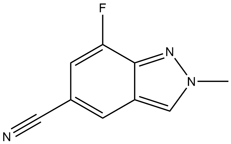 7-Fluoro-2-methyl-2H-indazole-5-carbonitrile 化学構造式