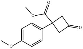 Cyclobutanecarboxylic acid, 1-(4-methoxyphenyl)-3-oxo-, methyl ester Structure