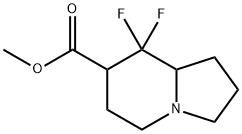 7-Indolizinecarboxylic acid, 8,8-difluorooctahydro-, methyl ester 化学構造式