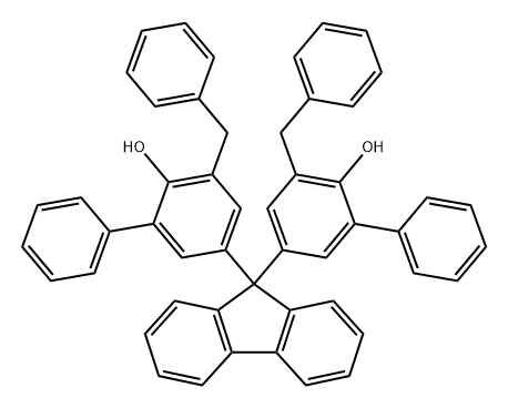 [1,1'-Biphenyl]-2-ol, 5,5''-(9H-fluoren-9-ylidene)bis[3-(phenylmethyl)- Structure