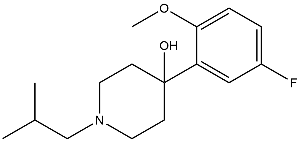 4-(5-Fluoro-2-methoxyphenyl)-1-(2-methylpropyl)-4-piperidinol Struktur