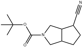 Cyclopenta[c]pyrrole-2(1H)-carboxylic acid, 4-cyanohexahydro-, 1,1-dimethylethyl ester Structure