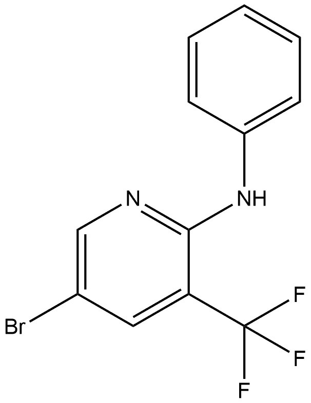 5-Bromo-N-phenyl-3-(trifluoromethyl)-2-pyridinamine 化学構造式