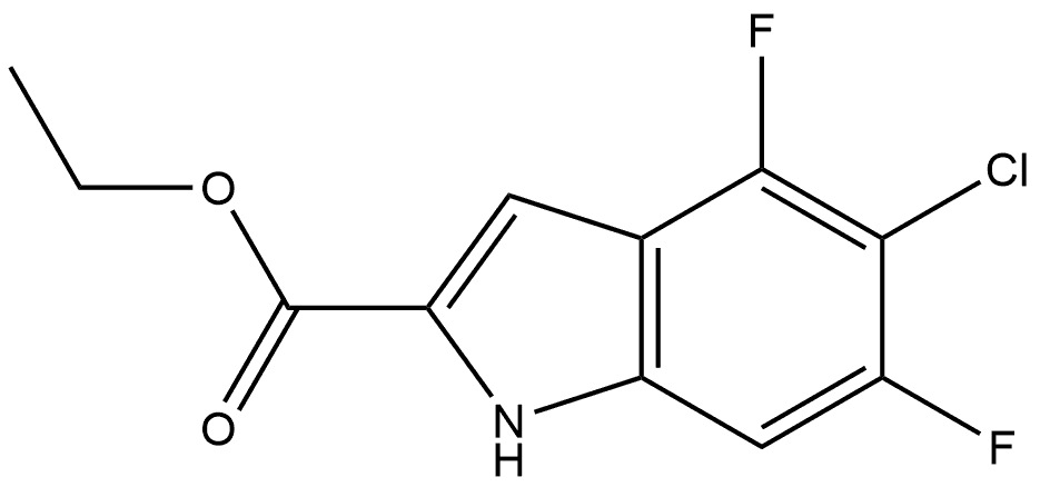 5-氯-4,6-二氟吲哚-2-甲酸乙酯, 2117089-86-6, 结构式