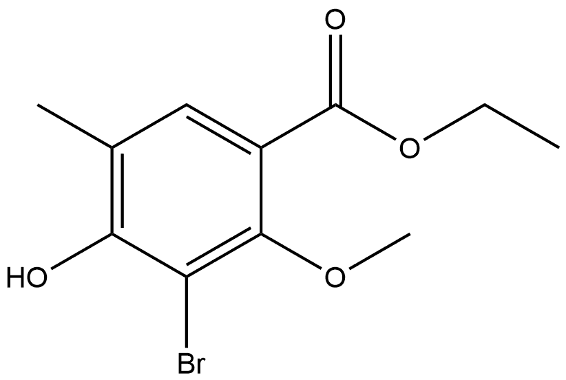 Ethyl 3-bromo-4-hydroxy-2-methoxy-5-methylbenzoate 结构式