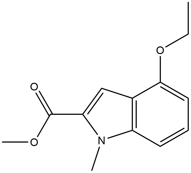 4-乙氧基-1-甲基吲哚-2-甲酸甲酯 结构式