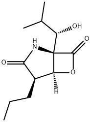 6-Oxa-2-azabicyclo[3.2.0]heptane-3,7-dione, 1-[(1S)-1-hydroxy-2-methylpropyl]-4-propyl-, (1R,4R,5S)- Structure