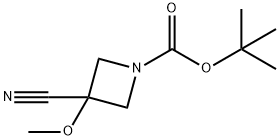 1-Azetidinecarboxylic acid, 3-cyano-3-methoxy-, 1,1-dimethylethyl ester Struktur