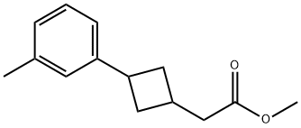 Cyclobutaneacetic acid, 3-(3-methylphenyl)-, methyl ester 结构式