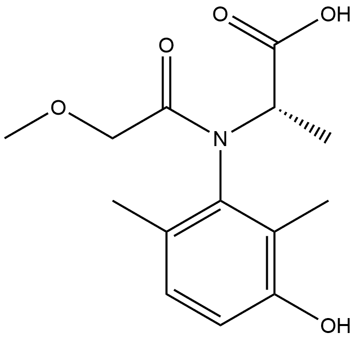 2-(N-(3-hydroxy-2,6-dimethylphenyl)-2-methoxyacetamido)propanoic acid Structure