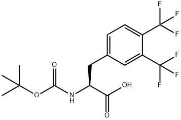 L-Phenylalanine, N-[(1,1-dimethylethoxy)carbonyl]-3,4-bis(trifluoromethyl)- Struktur