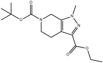 6-O-Tert-butyl 3-O-ethyl 1-methyl-5,7-dihydro-4H-pyrazolo[3,4-c]pyridine-3,6-dicarboxylate 结构式