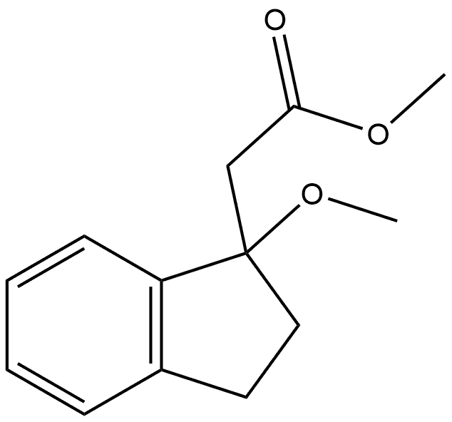 methyl 2-(1-methoxy-2,3-dihydro-1H-inden-1-yl)acetate Struktur