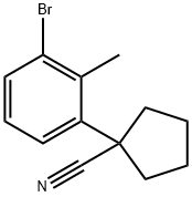 1-(3-Bromo-2-methylphenyl)cyclopentane-1-carbonitrile,2120789-24-2,结构式