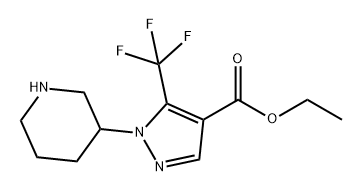 1-(哌啶-3-基)-5-(三氟甲基)-1H-吡唑-4-甲酸乙酯 结构式
