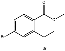 Benzoic acid, 4-bromo-2-(1-bromoethyl)-, methyl ester 化学構造式