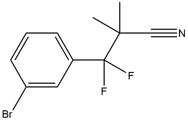 3-(3-溴苯基)-3,3-二氟-2,2-二甲基丙腈,2121970-91-8,结构式