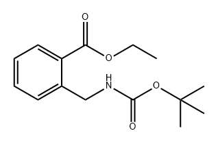 Benzoic acid, 2-[[[(1,1-dimethylethoxy)carbonyl]amino]methyl]-, ethyl ester Struktur