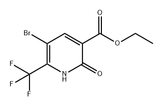 5-溴-1,2-二氢-2-氧代-6-(三氟甲基)-3-吡啶甲酸乙酯 结构式