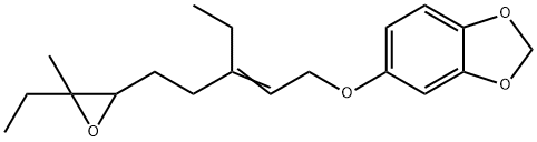 1,3-Benzodioxole, 5-[[3-ethyl-5-(3-ethyl-3-methyl-2-oxiranyl)-2-penten-1-yl]oxy]- 化学構造式
