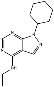 1-Cyclohexyl-N-ethyl-1H-pyrazolo[3,4-d]pyrimidin-4-amine 结构式