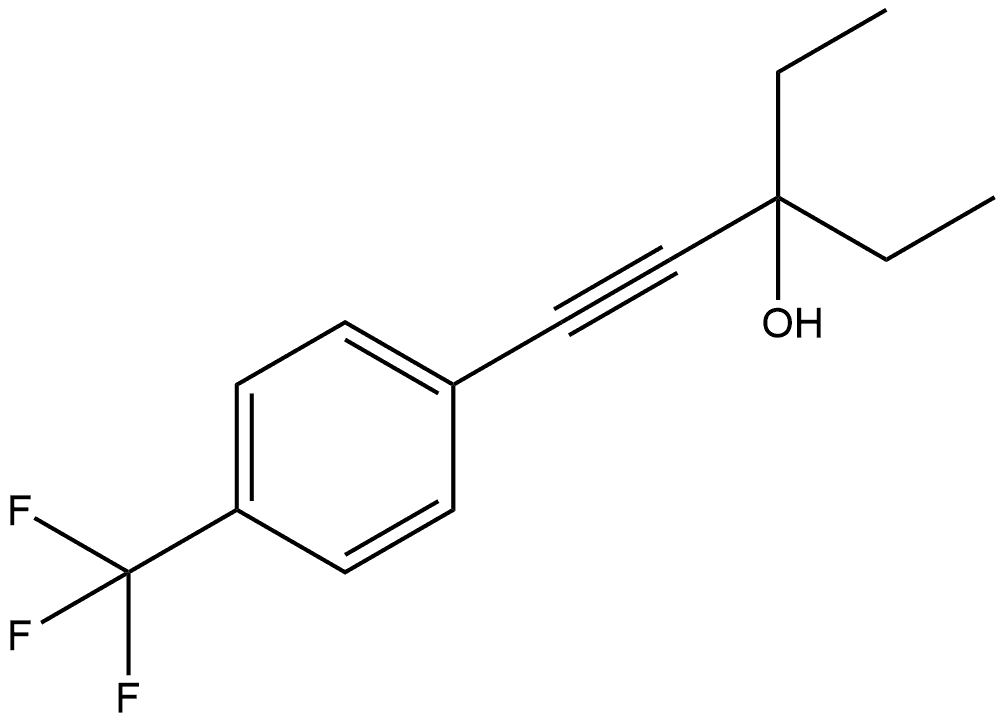 3-Ethyl-1-[4-(trifluoromethyl)phenyl]-1-pentyn-3-ol 化学構造式