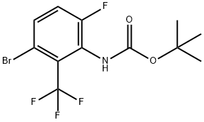 (3-溴-6-氟-2-(三氟甲基)苯基)氨基甲酸叔丁酯, 2126162-32-9, 结构式