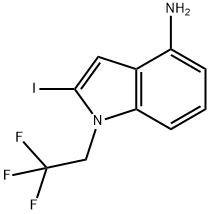 2-碘-1-(2,2,2-三氟乙基)-1H-吲哚-4-胺, 2127096-38-0, 结构式