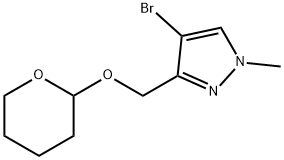 1H-Pyrazole, 4-bromo-1-methyl-3-[[(tetrahydro-2H-pyran-2-yl)oxy]methyl]- Structure