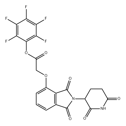 Acetic acid, 2-[[2-(2,6-dioxo-3-piperidinyl)-2,3-dihydro-1,3-dioxo-1H-isoindol-4-yl]oxy]-, 2,3,4,5,6-pentafluorophenyl ester Structure