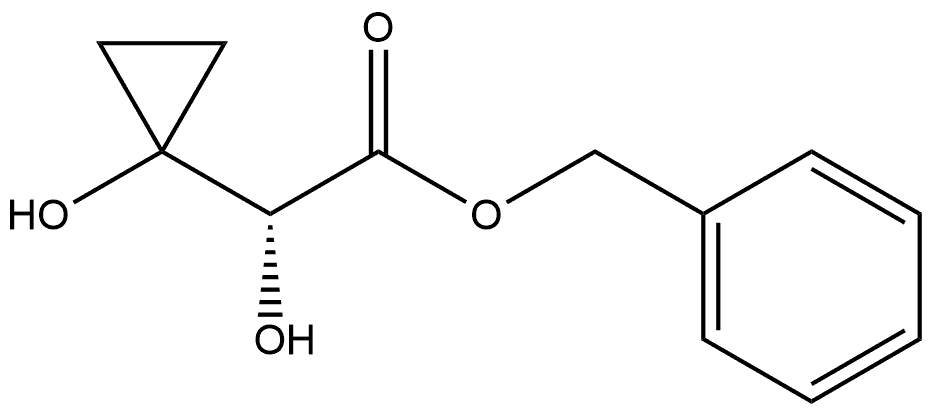 Phenylmethyl (αR)-α,1-dihydroxycyclopropaneacetate 化学構造式