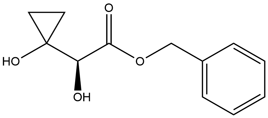 Cyclopropaneacetic acid, α,1-dihydroxy-, phenylmethyl ester, (αS)- Struktur