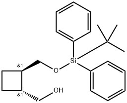Cyclobutanemethanol, 2-[[[(1,1-dimethylethyl)diphenylsilyl]oxy]methyl]-, (1R,2R)- Structure