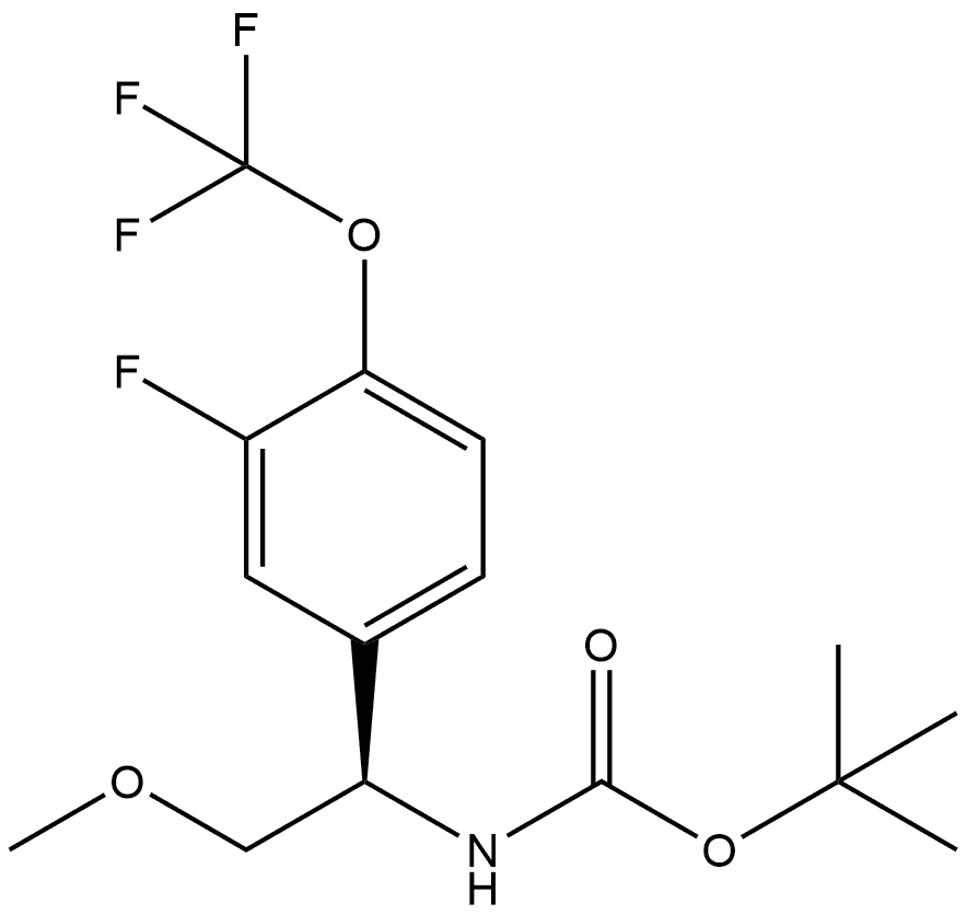 tert-butyl (R)-(1-(3-fluoro-4-(trifluoromethoxy)phenyl)-2-methoxyethyl)carbamate,2131042-69-6,结构式