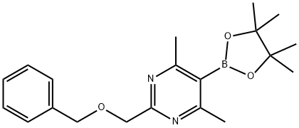 4,6-Dimethyl-2-[(phenylmethoxy)methyl]-5-(4,4,5,5-tetramethyl-1,3,2-dioxaborolan-2-yl)pyrimidine Struktur