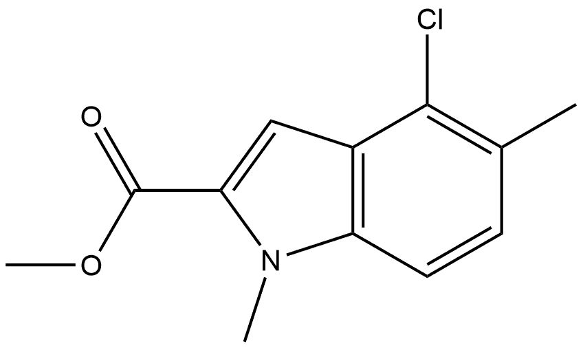 4-氯-1,5-二甲基吲哚-2-甲酸甲酯, 2131807-85-5, 结构式