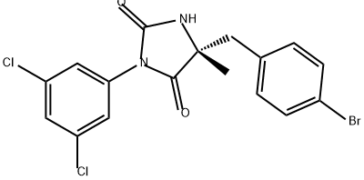 2,4-Imidazolidinedione, 5-[(4-bromophenyl)methyl]-3-(3,5-dichlorophenyl)-5-methyl-, (5R)- 结构式