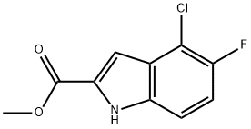 4-氯-5-氟-1H-吲哚-2-甲酸甲酯, 2132418-12-1, 结构式