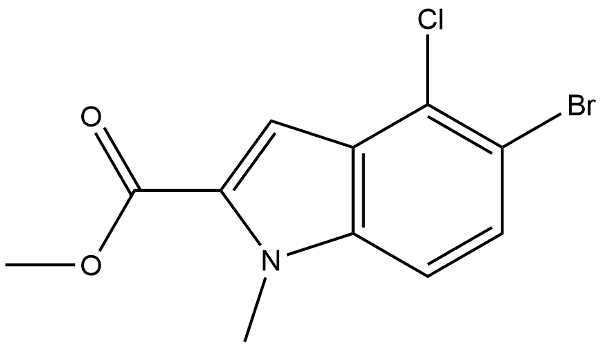 Methyl 5-Bromo-4-chloro-1-methylindole-2-carboxylate Structure