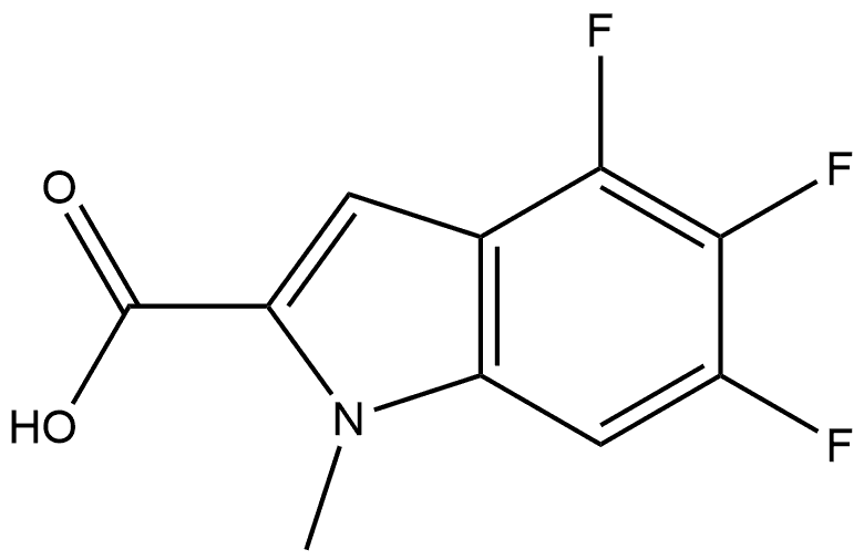 4,5,6-三氟-1-甲基吲哚-2-甲酸,2132418-89-2,结构式
