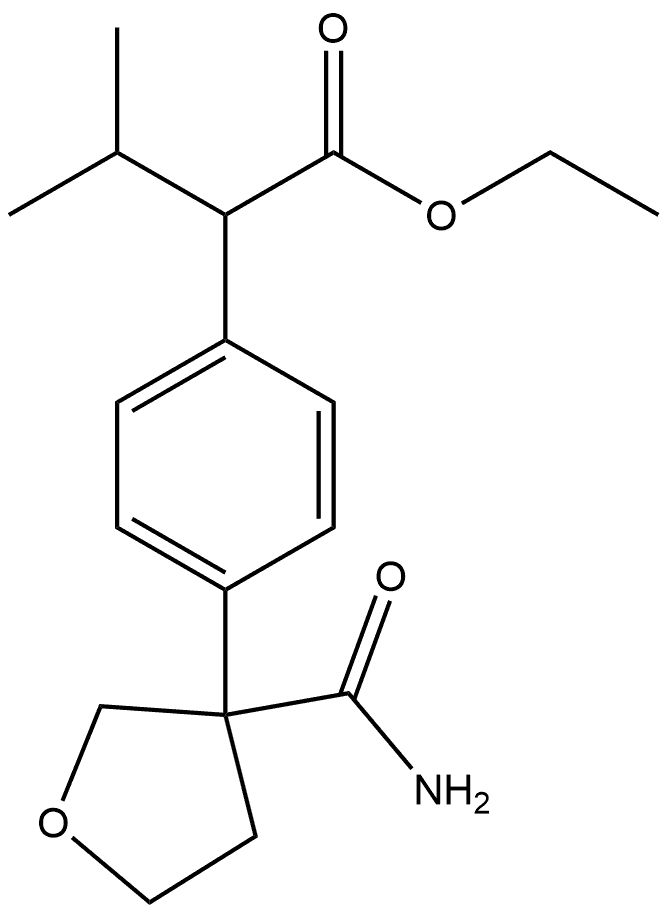 ethyl 2-(4-(3-carbamoyltetrahydrofuran-3-yl)phenyl)-3-methylbutanoate,2132971-44-7,结构式