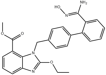 1H-Benzimidazole-7-carboxylic acid, 1-[[2'-[(Z)-amino(hydroxyimino)methyl][1,1'-biphenyl]-4-yl]methyl]-2-ethoxy-, methyl ester|阿齐沙坦中间体V