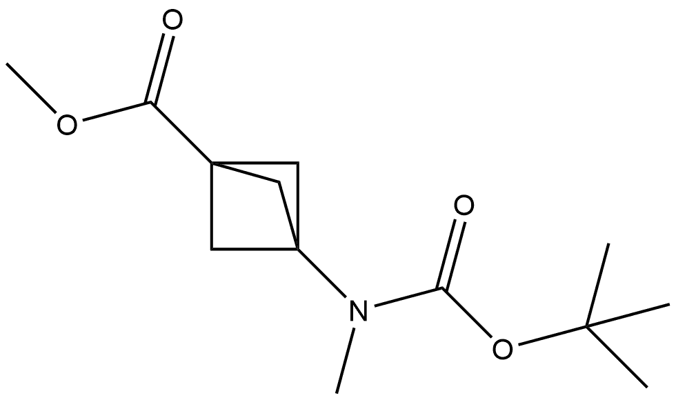 3-((叔丁氧基羰基)(甲基)氨基)双环[1.1.1]戊烷-1-羧酸甲酯, 2134169-81-4, 结构式