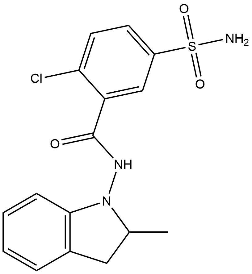 5-(Aminosulfonyl)-2-chloro-N-(2,3-dihydro-2-methyl-1H-indol-1-yl)benzamide Structure